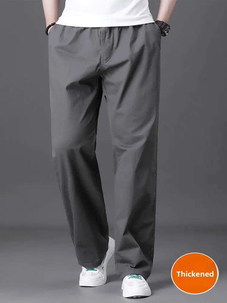 

Мужские повседневные хлопковые прямые брюки, свободные длинные брюки, несколько кетов, рабочая одежда большого размера, брюки со средней высокой талией