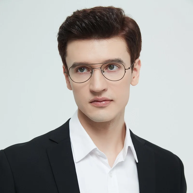 Double Beam Glasses Frame Ultralight Titanium Eyeglasses 6g Eyewear Men Handmade No Fade High Quality Pilot Casual Daily Glasses