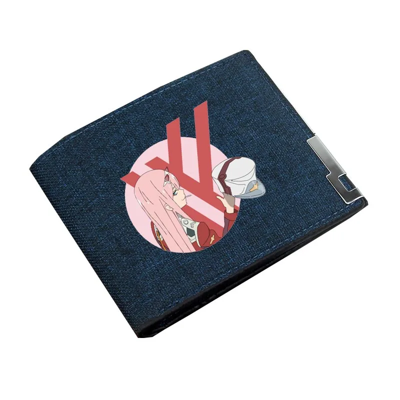 Anime DARLING in the FRANXX Wallet Boy Gril Cartoon Coin Purse Teenager Canvas Wallet Casual Cash Holder Bi-Fold Short Wallet