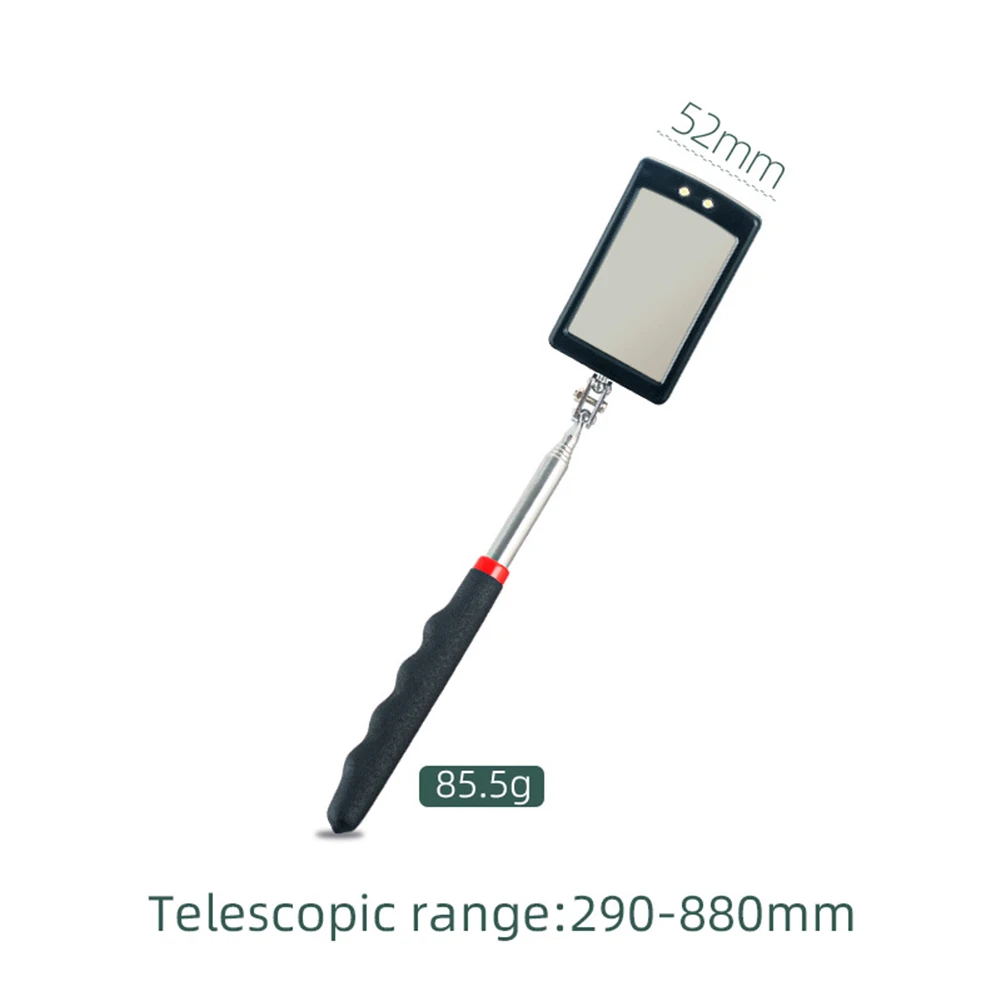 

4 шт. телескопические гибкие инспекционные зеркала со светодиодной подсветкой, вращение на 360 градусов, регулируемая длина для использования