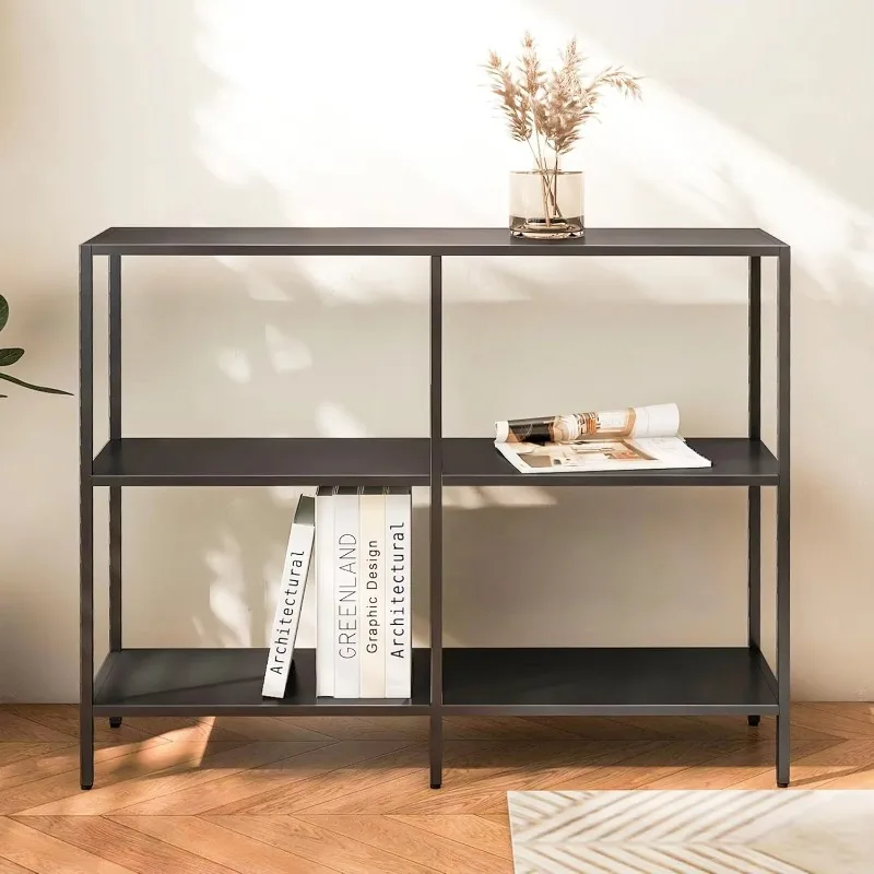 -ForModern Steel 3-tier Narrow Console Table Storage Shelves Sofa Table Entryway Table Display Shelf Bookshelves for Home Shel&