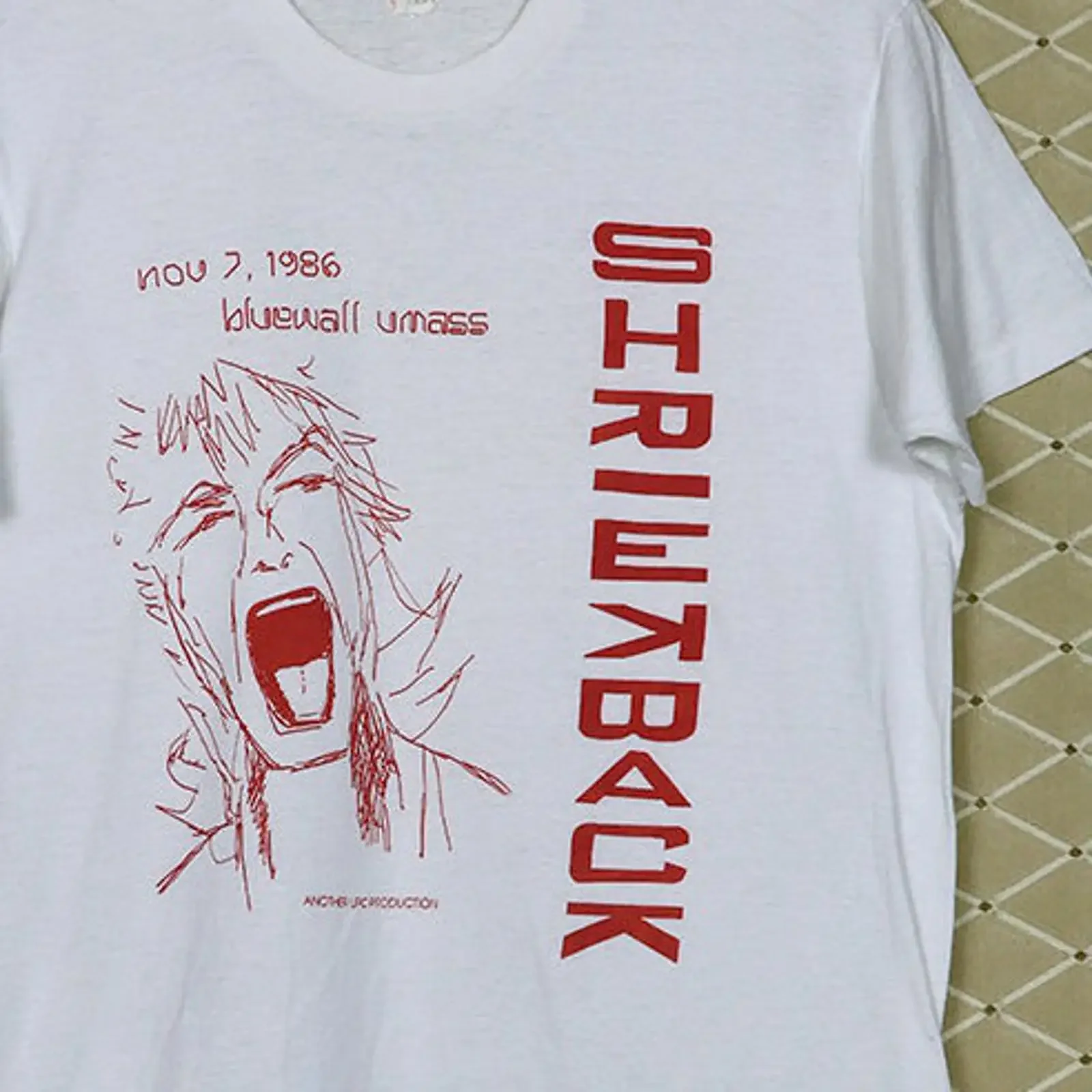 Shriekback Nov 7 1986 Bluewall UMass Vintage Concert T Shirt vintage Washed Unisex Soft fashion Top For Everyday Wear homme
