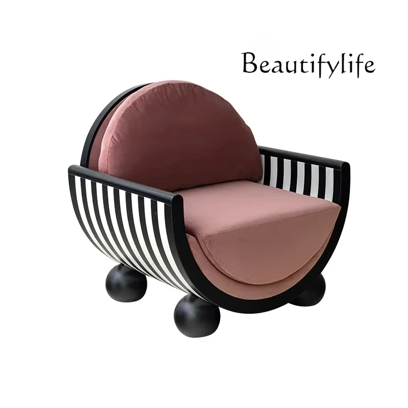 

Furniture Smile Couch Simple Designer Wingback Chair French Single Sofa Leisure Chair