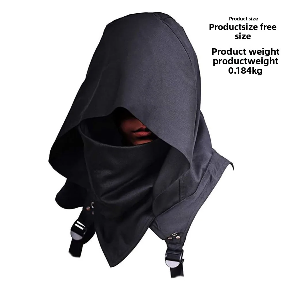   قبعة قاتل العصور الوسطى التنكرية بغطاء للرأس للهالوين مع قناع مدمج للنساء التقليدية...