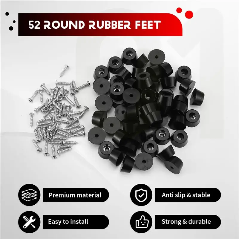 ABMS-52PCS Rubber Feet For Cutting Board (0.31X0.59Inch) Anti Scratch Rubber Cutting Board Feet For Chairs & Other Furniture