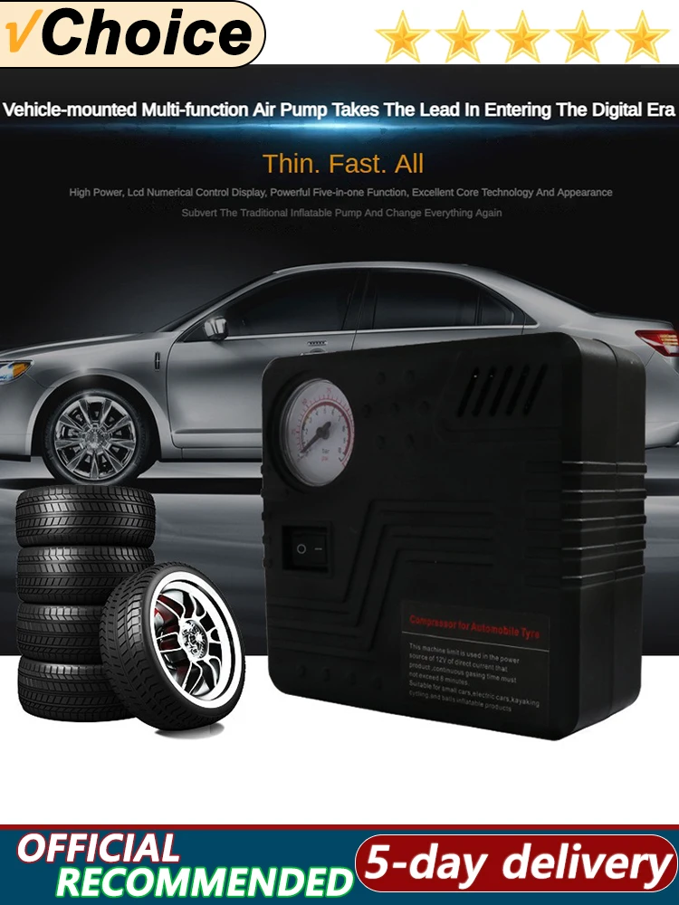 Pompe à air automatique d'urgence de voiture, outil de gonflage d'opathie, manomètre, connecteur de briquet Laguna, compact et portable, haute qualité, DC 12V
