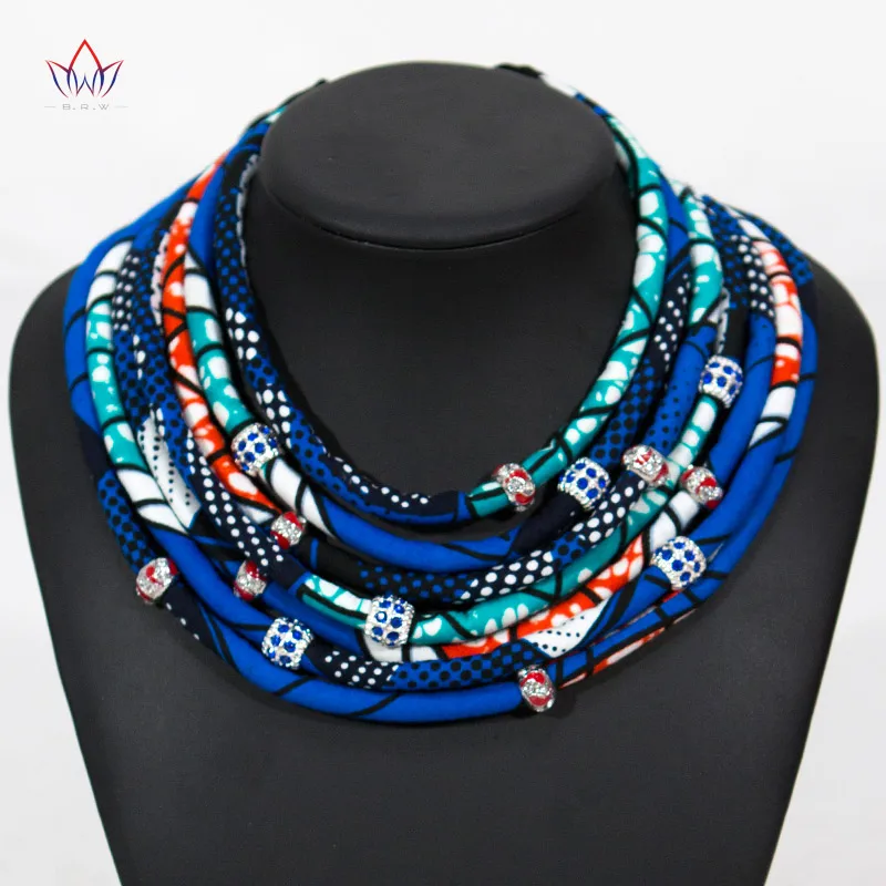 Hot Sale African Style Multi Stands Transparent Bead Rope Statement Necklace for Best Christmas Gift WYA064