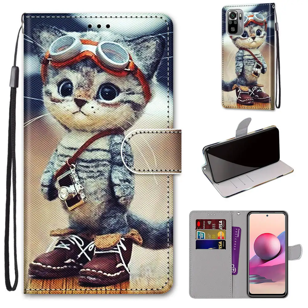 Redmi Note 10 9 Pro Case Cat Tiger Animal Painted Phone Case for Xiaomi Redmi Note 9S 10S 9T 8T 4X 4 5 6 7 8 9 10 Pro Case Cover