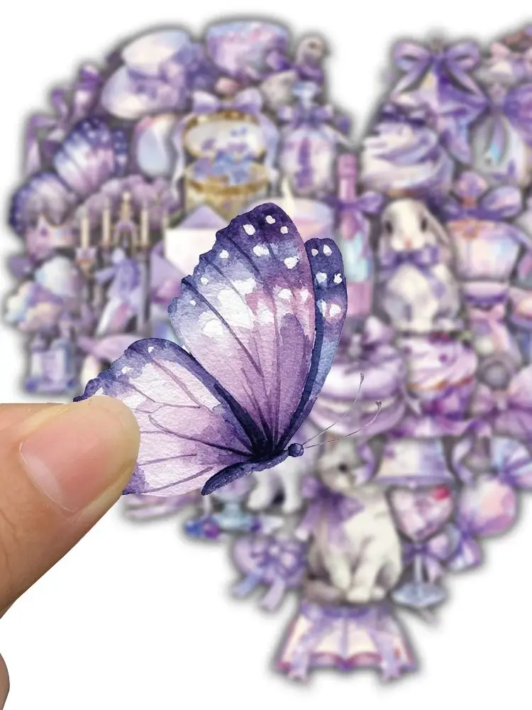 AliExpress NONE 50PCS Purple Dream Sticker Creative Harajuku Aesthetic Bicycle Graffiti Cartoon Phone Stationery Cafe Bicycle Decoration Sticker