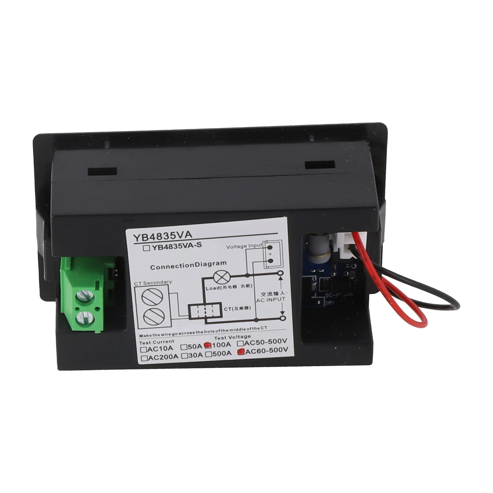 

Clear Display A Power Supply Line A AC V Ammeter Panel Current Transformer LED Display Measurement Range Black