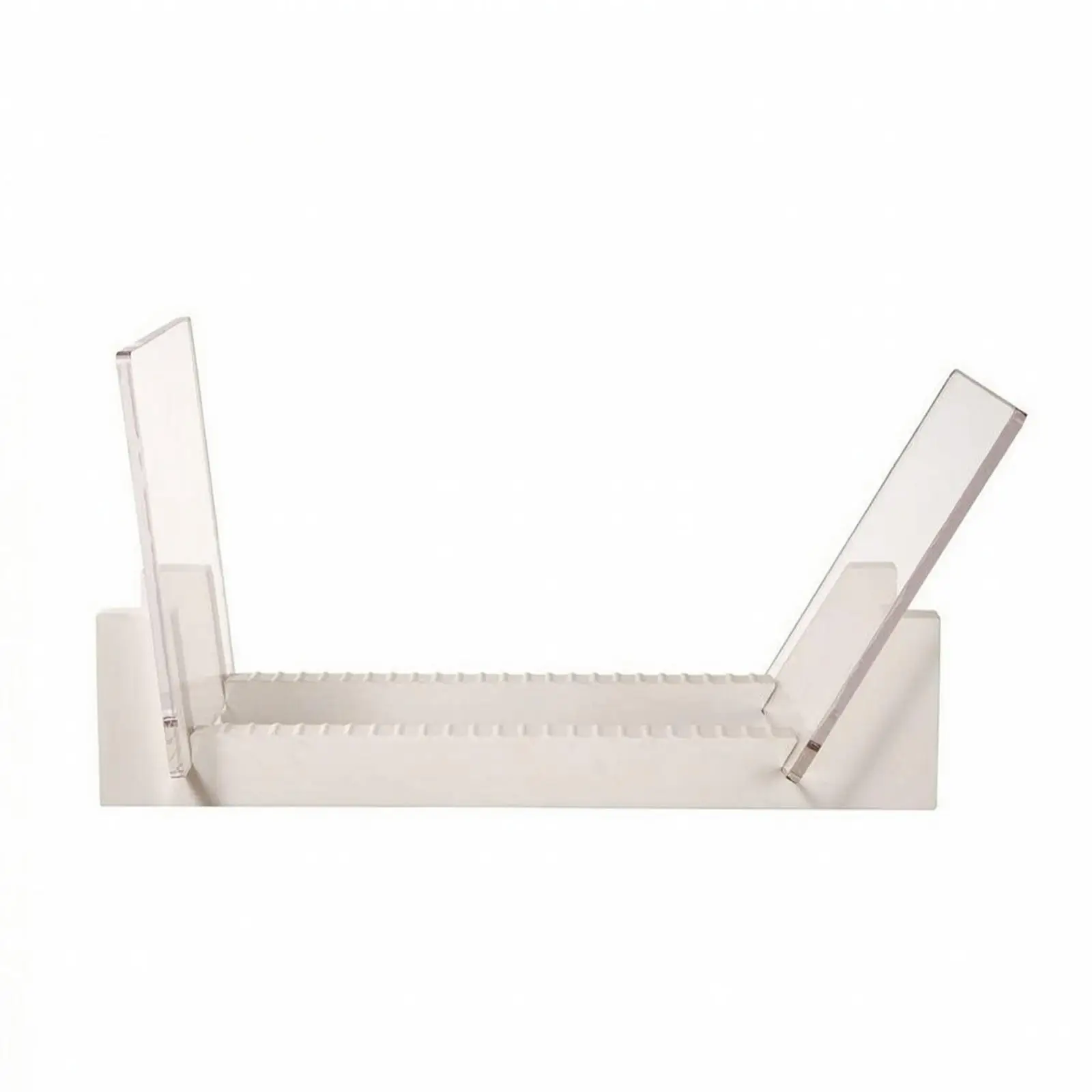 Vinyl Record Display Stand with Wooden Slotted Base Acrylic Side Panels for Music Album Showcase Desk Shelf