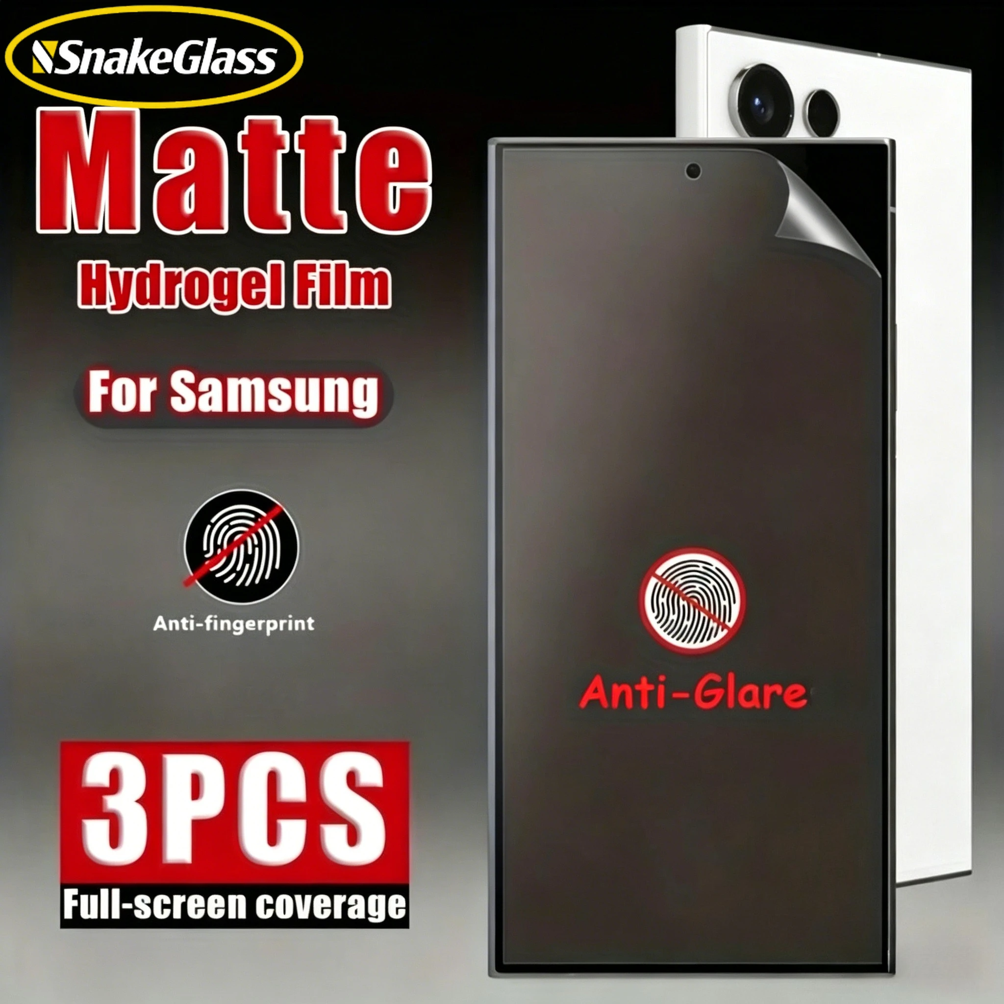 

3PCS Matte Hydrogel Film for Samsung Galaxy S26 S25 S24Ultra S23 S22 S21Plus Note 20 Anti-Drop Anti-Fingerprint Screen Protector