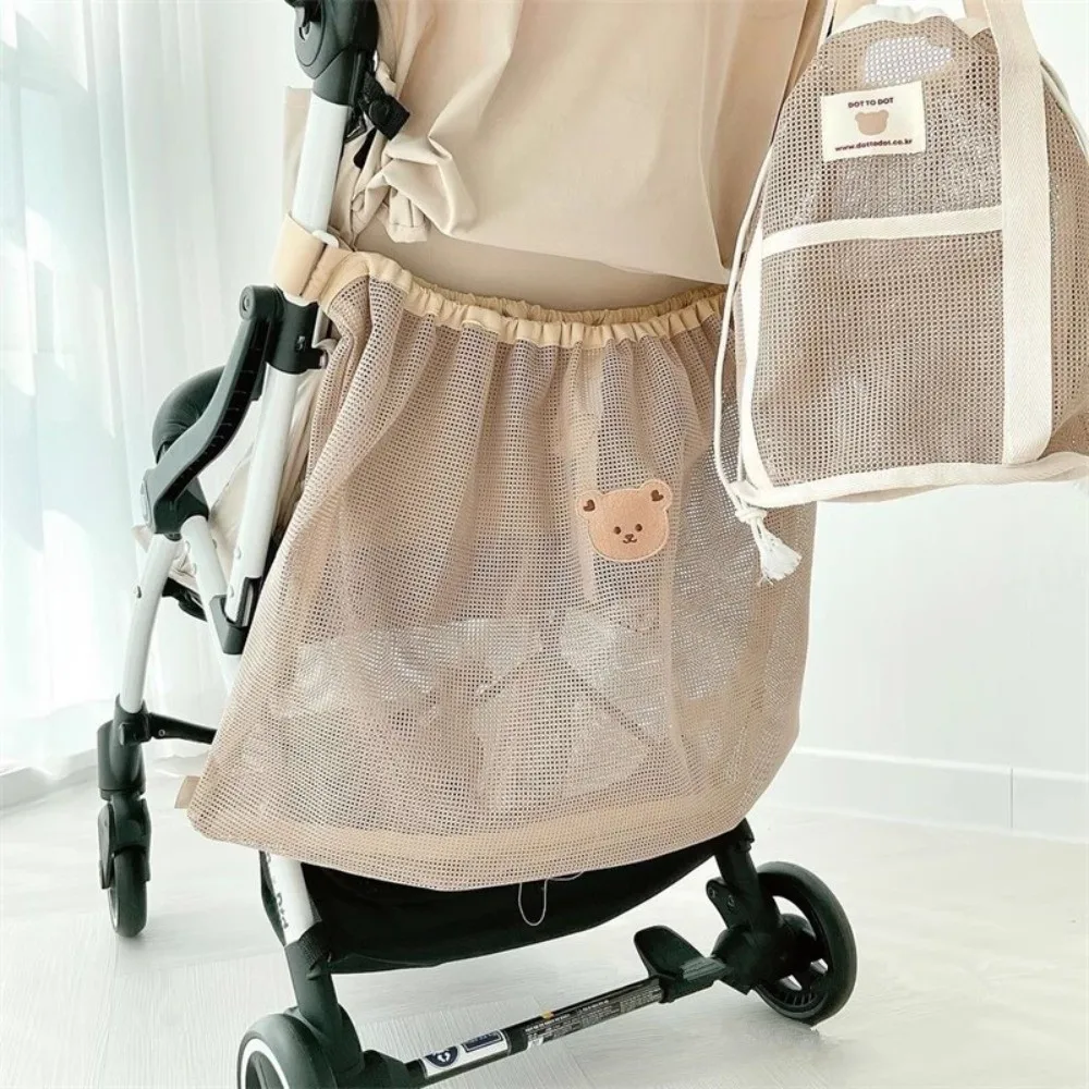 

Multifunction Baby Stroller Storage Bag Cartoon Animals Bear Rabbit Baby Pram Hanging Bag Large-capacity Squirrel Mesh Mommy Bag