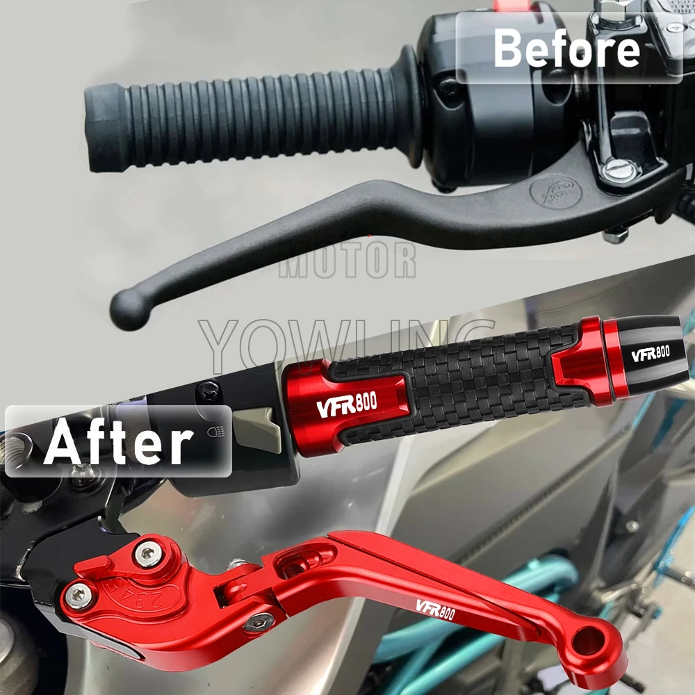Para honda vfr800 fiwi vfr 800 1998 2001 2000 1999 alavanca de freio embreagem guiador alça apertos mão final acessórios da motocicleta