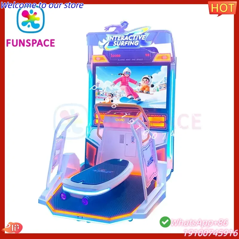 2026Hot Funspace Indoor Amusement Park Immersive AR Surfing Simulator Interactive Digital Surfing Game Machine