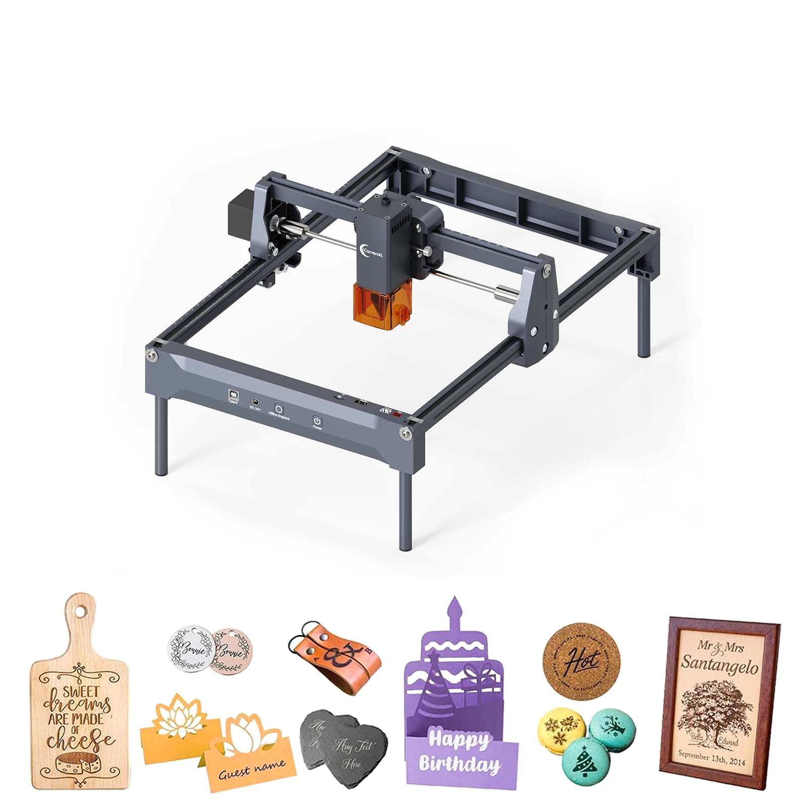 Carverall K15Pro 휴대용 레이저 조각기 5W 다이오드 조각 기계 나무 가죽 아크릴에 대한 초보자 DIY 도구