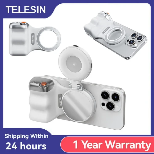 TELESIN-empuñadura magnética para cámara de teléfono, soporte para teléfono, ayuda para disparar, mango de Control remoto para iPhone, HUAWEI, SAMSUNG