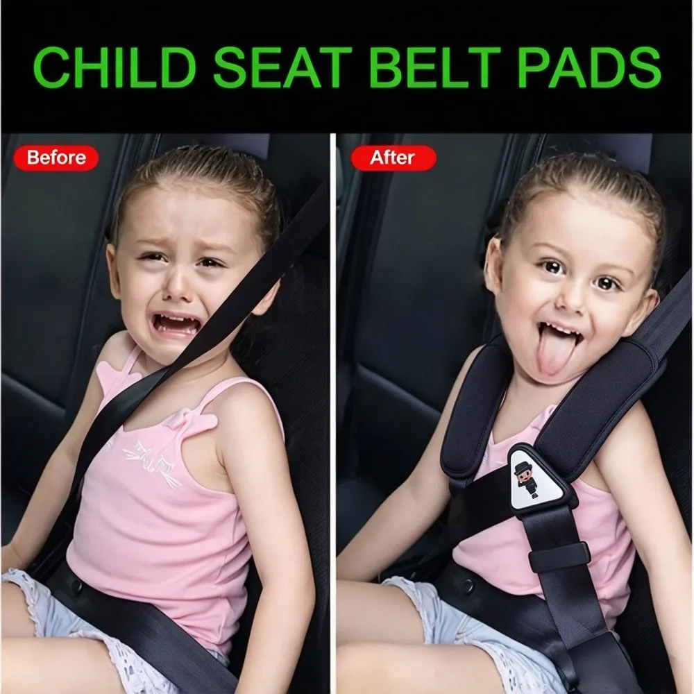 Childrens Safety Belt Shoulder Pads Adjustable Anti Strangling Fixer Family Travel Restraint Set Protective Essential Sturdy New