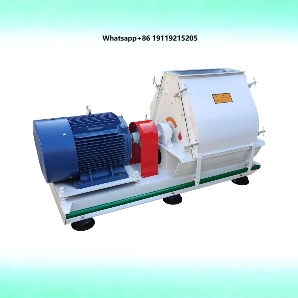 Industrial Paddy Hull Hammer Mill, Rice Husk Crusher & Grinding Machine for Animal Feed, Biomass & Grain Processing