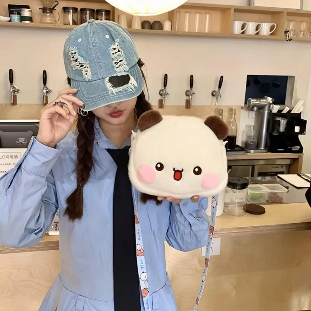 Cute Bubu Dudu Plush Backpack Yier Panda Bear Crossbody Bag Kawaii Coin Purses Shoulder Bag Soft Plushies for Girlfriend Gift