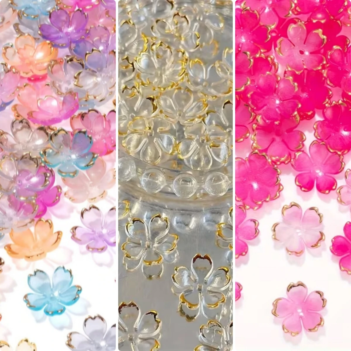 18.1mm Cherry blossoms, flower beads, randomly mixed colors, transparent, rose red, acrylic bead decoration, diy， Accessories, p