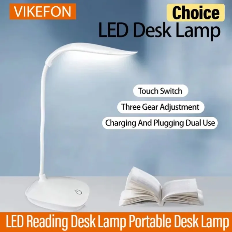 Draagbare Office Touch Dimmen Tafellamp Oplaadbare Batterij LED Nachtlampje Oogbescherming Lezen Bureaulamp Kleine Boeklamp