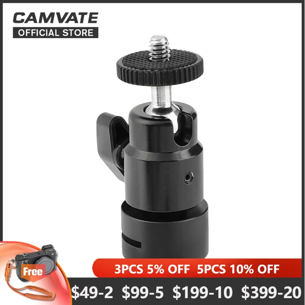 CAMVATE Versatile Ball Head Adapter Holder With 1/4