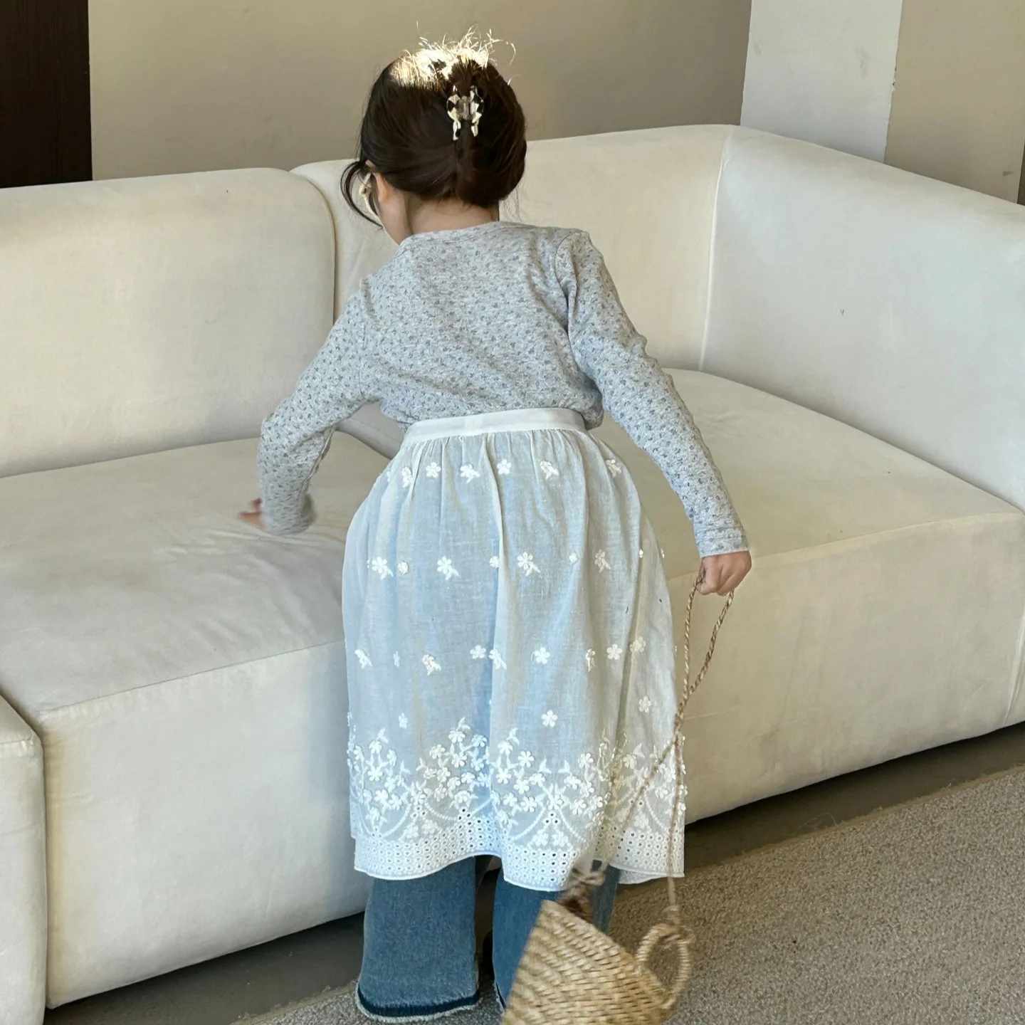 

Baby Girl Clothes Suit 2024 Spring New Girls Korean Floral Base Gentle Comfort Casual Shirt Fashion Cotton Breathable T-shirt