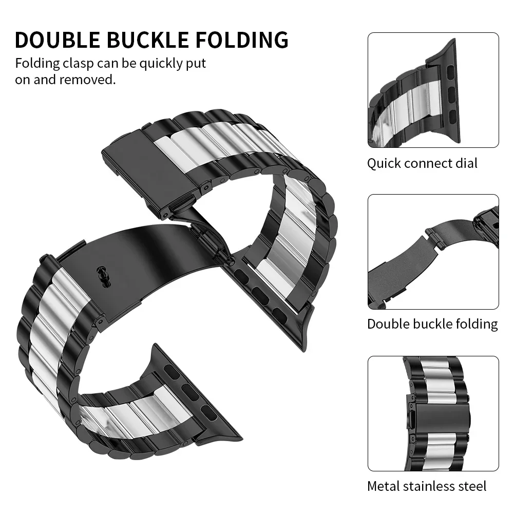 Metal Strap for Apple Watch Ultra 11 10 9 8 7 49mm 42mm 46mm 45/41mm Stainless Steel Band iwatch 6 5 4 SE 44/40mm Bracelet Belt