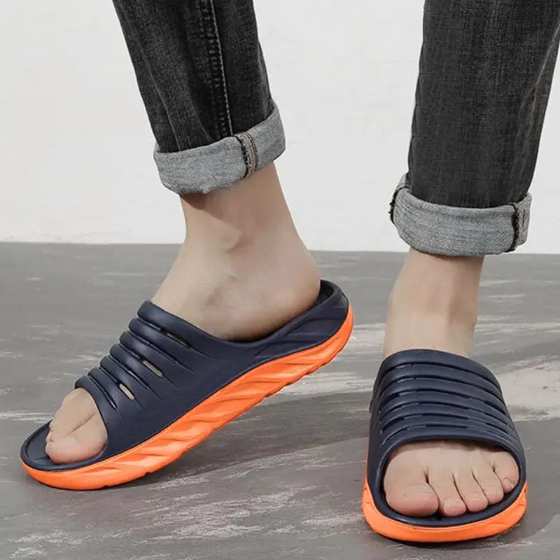 Thick Sole Shower Slippers Comfortable Thick Sole Shower Shoes Non-Slip Cushioned Slide Comfortable Soft Slippers For Pool Gym