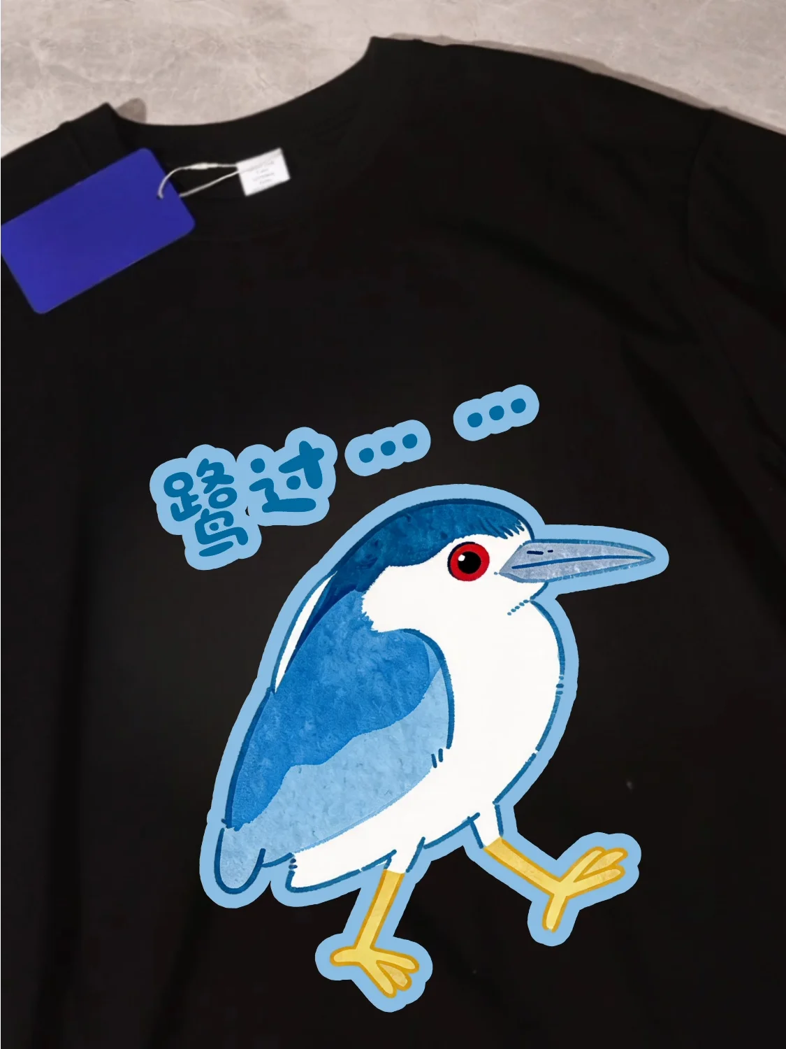 Loose Cotton Short Sleeve T-Shirt Bird Watching Daily Wear Comfortable Breathable Summer Casual round Neck Print Top for Men