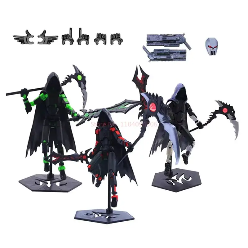 T13 Action Figure Set Dummy 13 Death Skeleton Beweegbare Robot, Death Action Figure Met Cape Lucky 13 Collectible Action Figure Toy