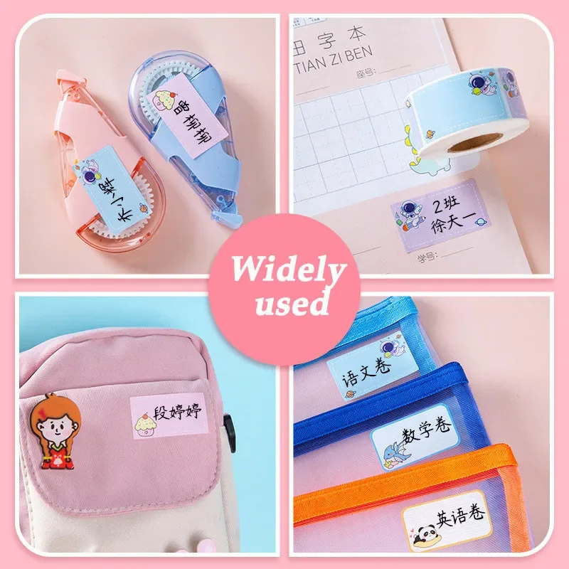 Cartoon sticker marking waterproof and tear resistant sticker name book classification signature sticker School office supplies