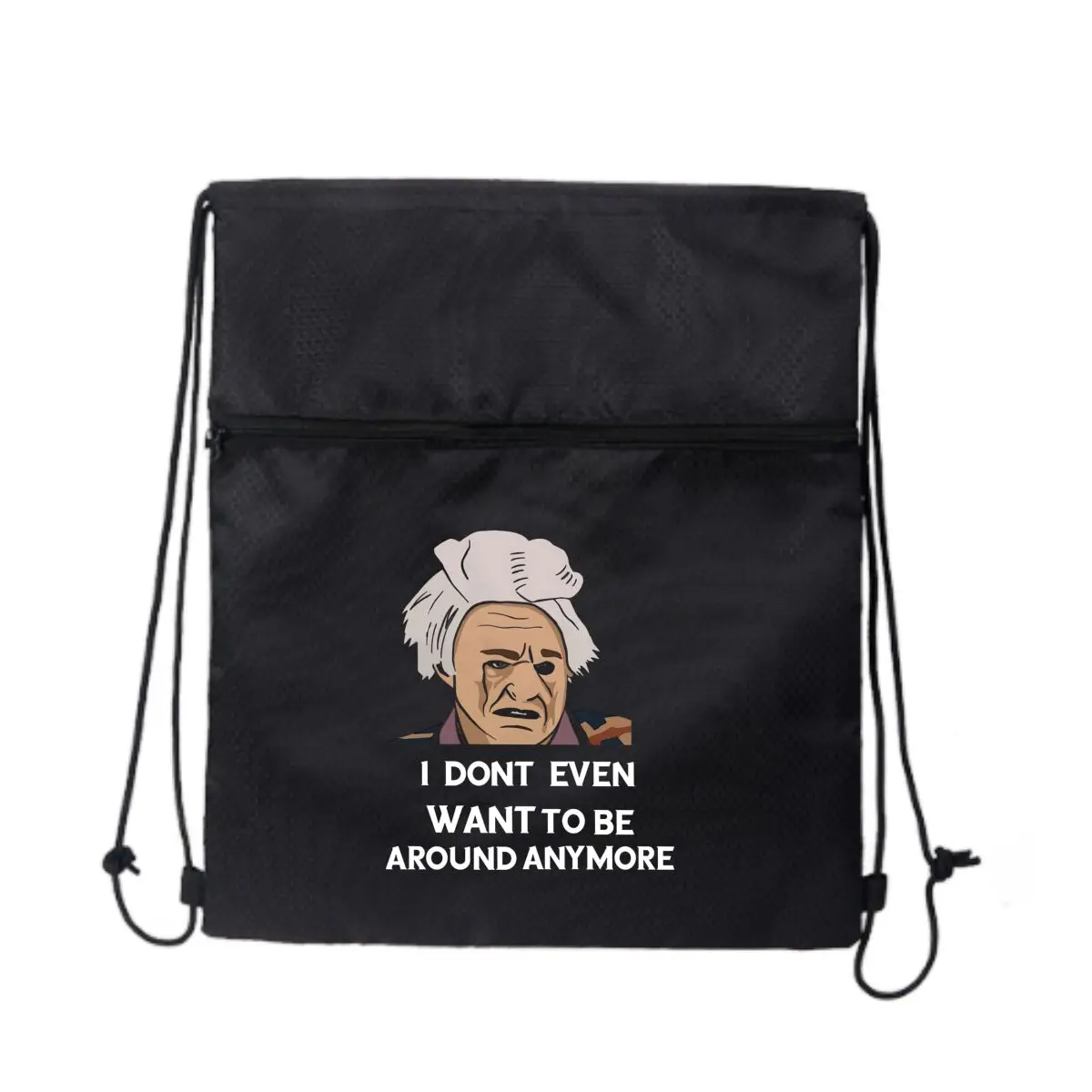 

Я не даже хочу быть вокруг Anymore. Забавная черная повседневная сумка на шнурке, вмещает кошелек для телефона и многое другое.