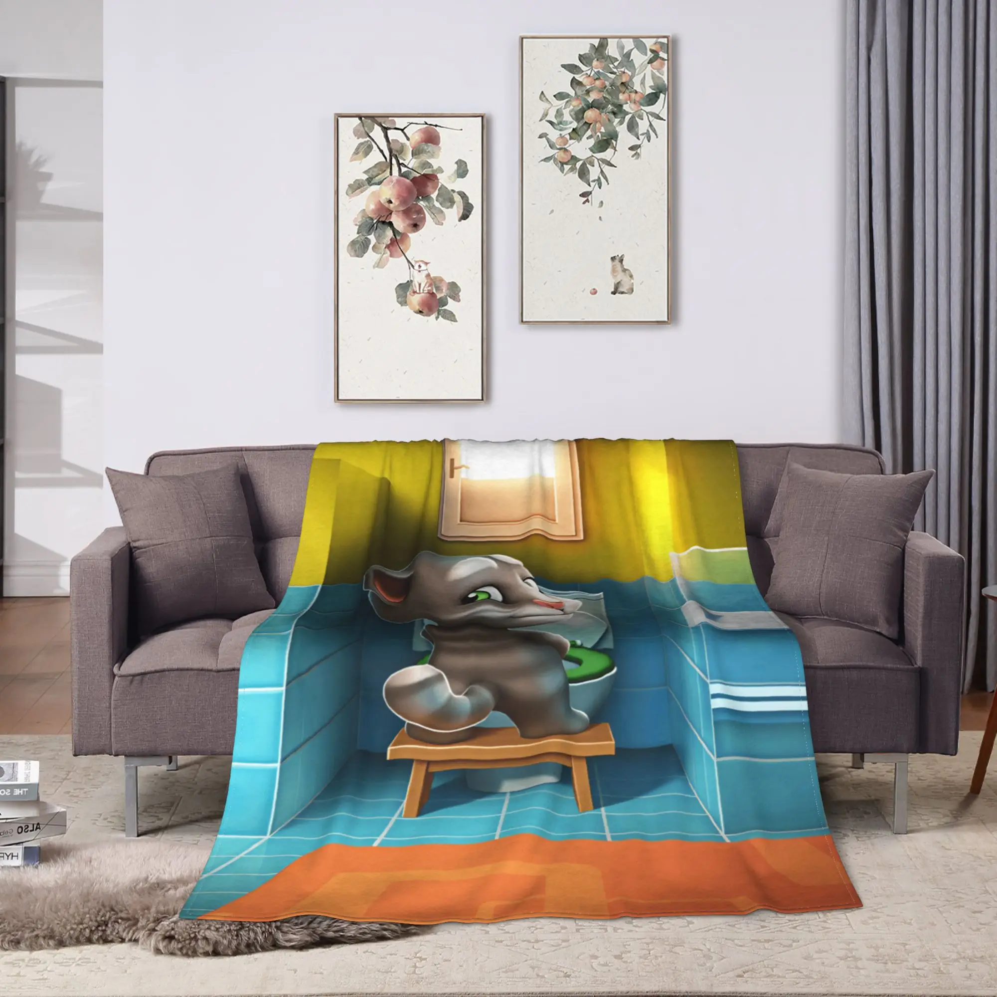 Decorative T-Talking T-Tom And F-Friends Soft Comfy Blanket For Chair Sofa Bed  Novelty Throw Winter Camping Flannel Bedspread
