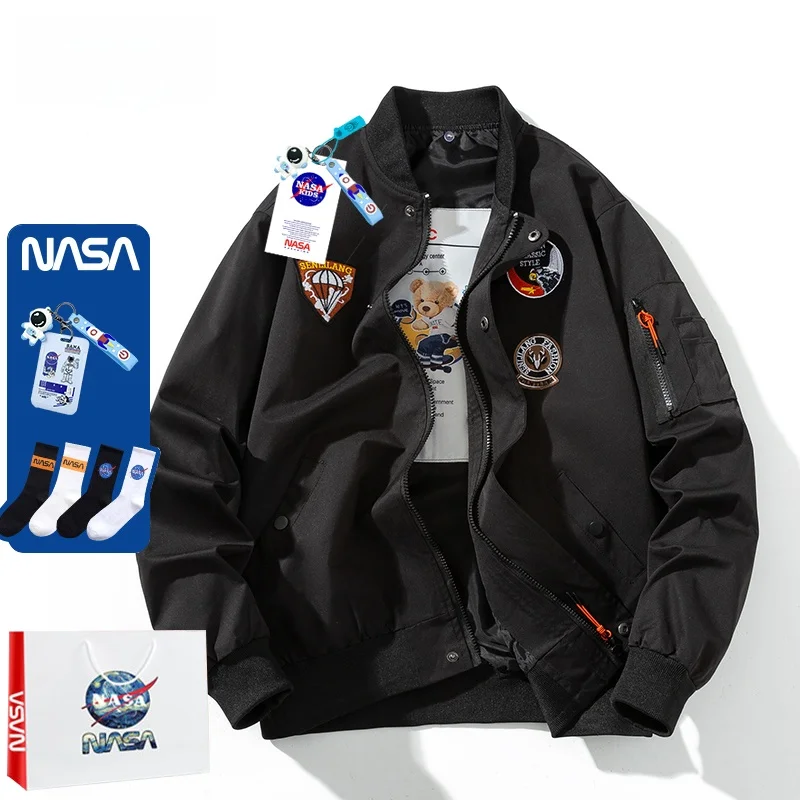 

Loose Fit Baseball Jaet for Men Trendy New Brand Youth Flight Jaet Cotton Clothes Thi Autumn Winter Outerwear