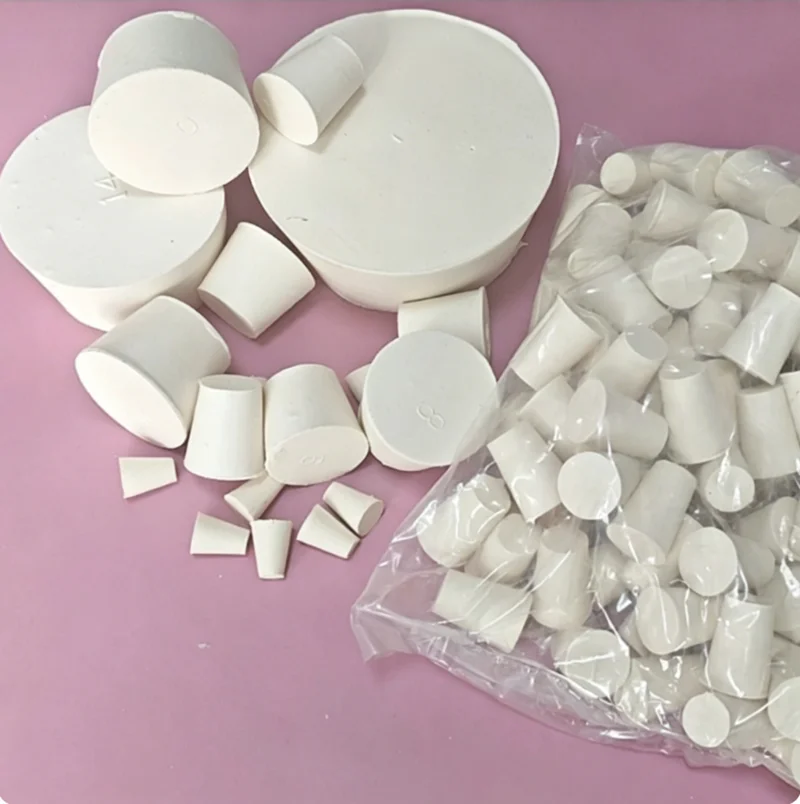 White Rubber Plug Test Tube Flask Water Pipe Sealing Plug White Rubber Plug Blind end Rubber Plug Sealing Floor Drain