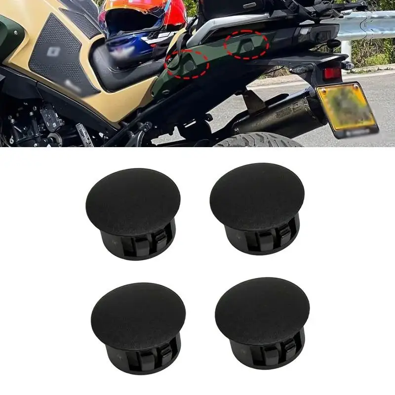 Lightweight 4 Pack Rear Frame Mount Hole Dust Cover Plugs Non-Bulky for Motorcycle Side Bracket Use