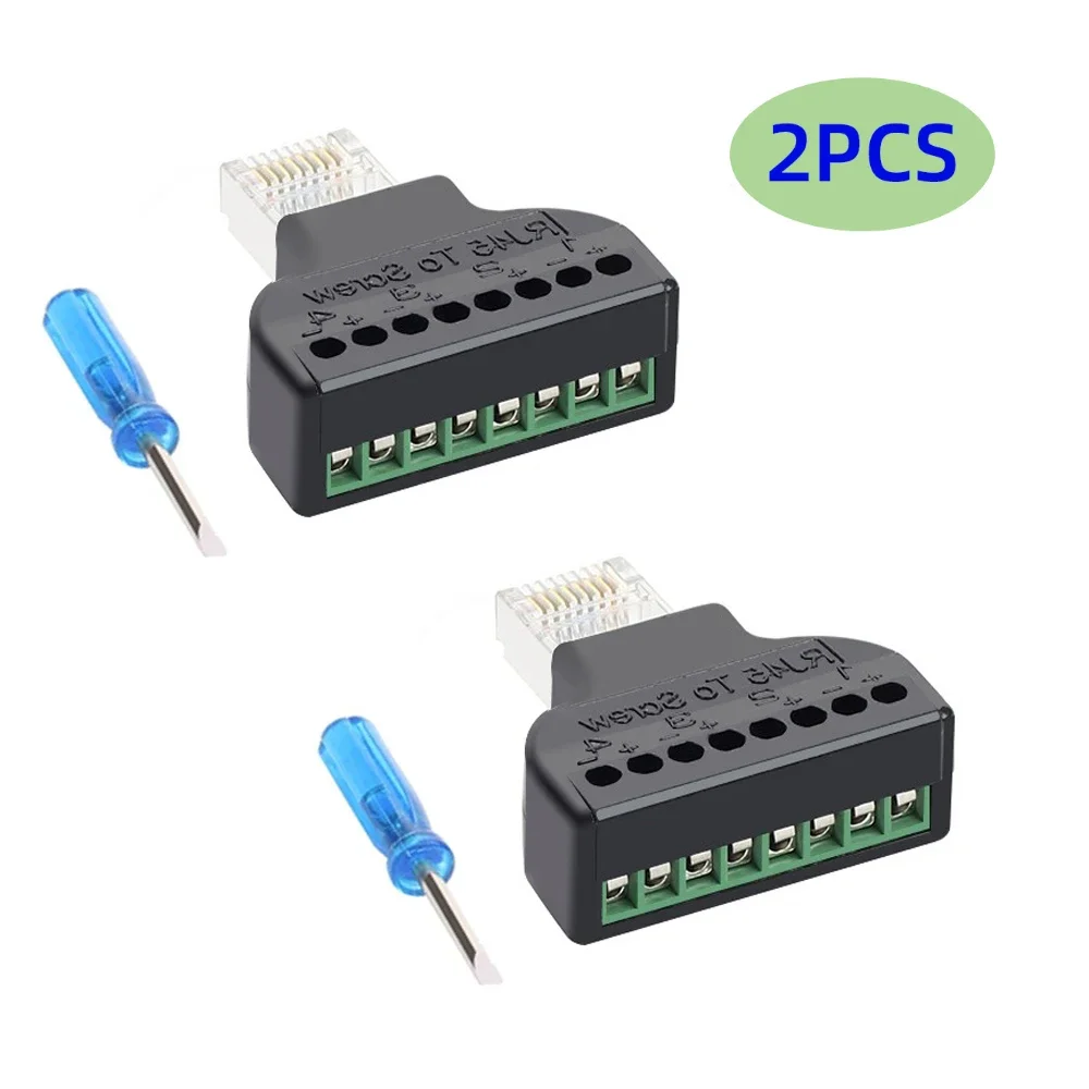 RJ45-schroefklemmenblok Drukvrij gereedschapsvrij krimpen Lasvrije gaasdraadkop, RJ45 industriële besturingsnetwerkadapter