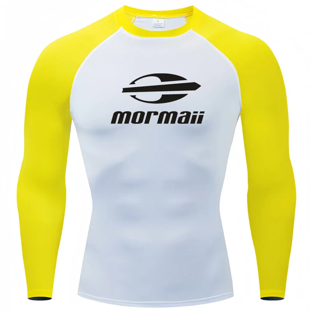 Surfing pływanie nurkowanie t-shirty obcisłe z długim rękawem Rash Guard stroje kąpielowe męska ochrona UV odzież surfingowa plaża Floatsuit topy