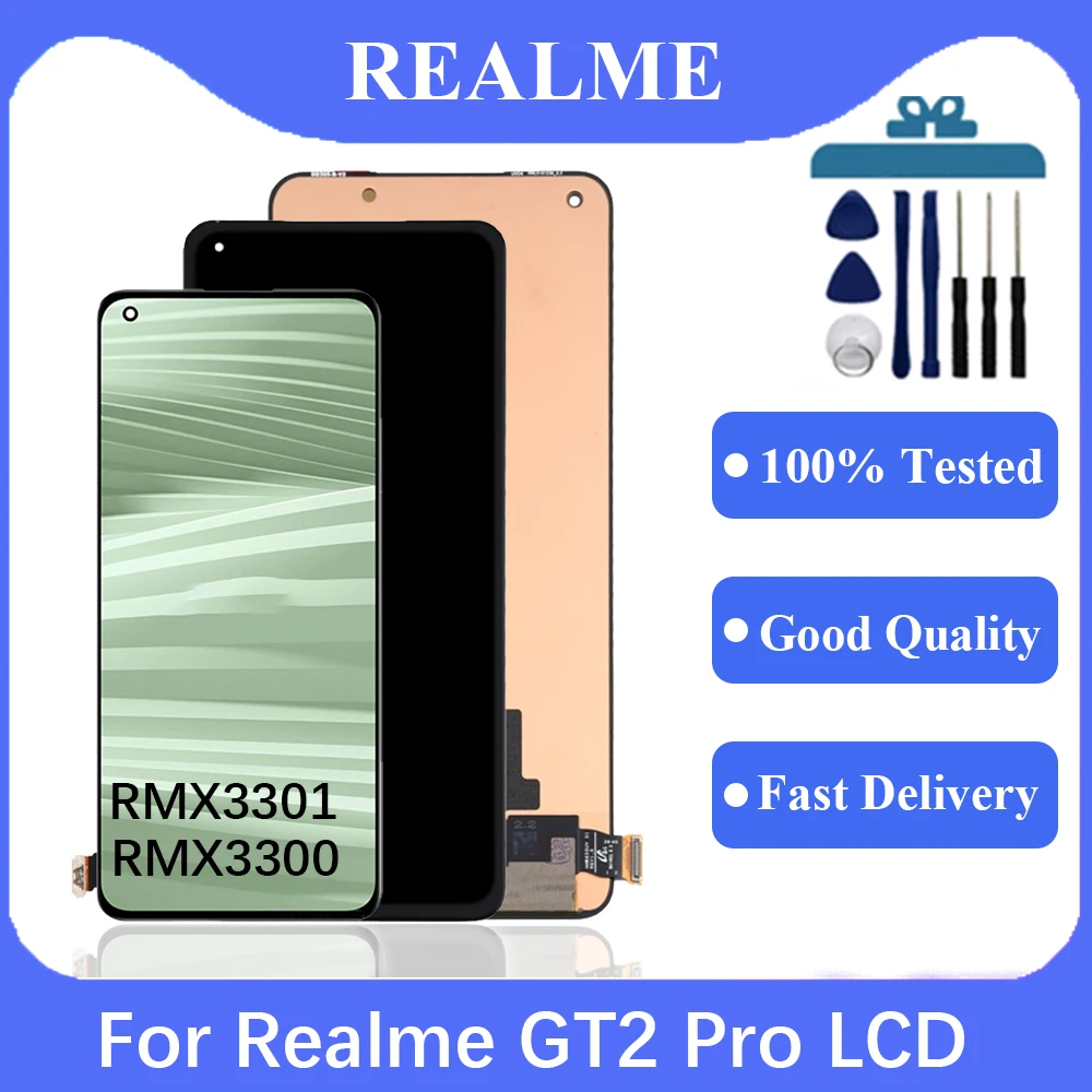 

6.7 inch AMOLED For OPPO Realme GT2 Pro RMX3301 RMX3300 LCD Display Touch Screen Digitizer For Realme GT 2 Pro LCD Replacement