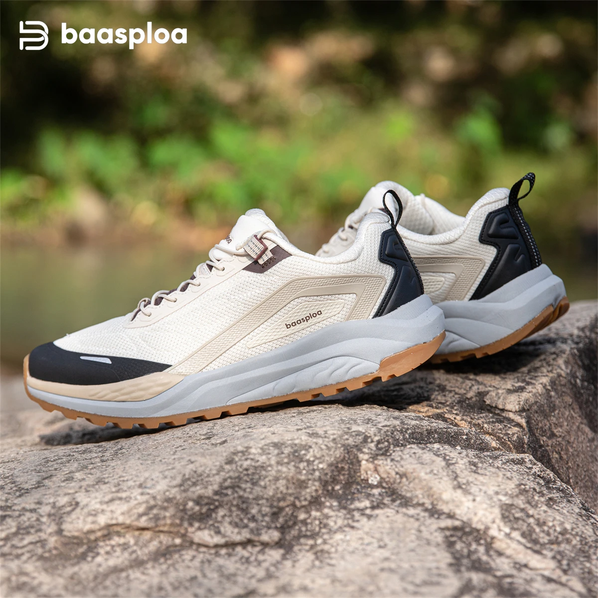 Baasploa letnie buty turystyczne męskie siatkowe oddychające wygodne buty męskie wspinaczka na świeżym powietrzu wodoodporne antypoślizgowe trampki odporne na zużycie