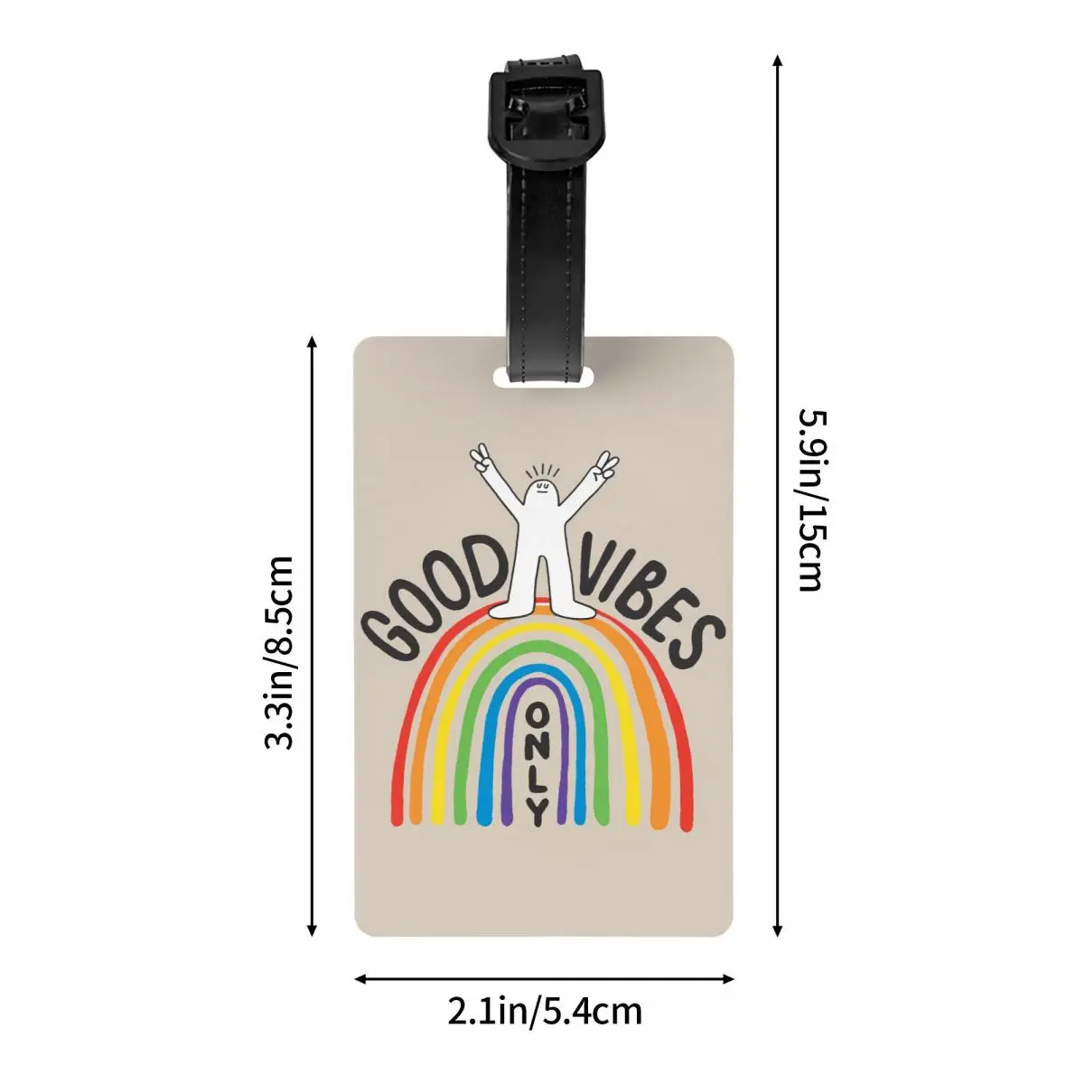 Rainbow Good Vibes Only tag bagasi untuk koper tag bagasi lucu penutup privasi Label ID