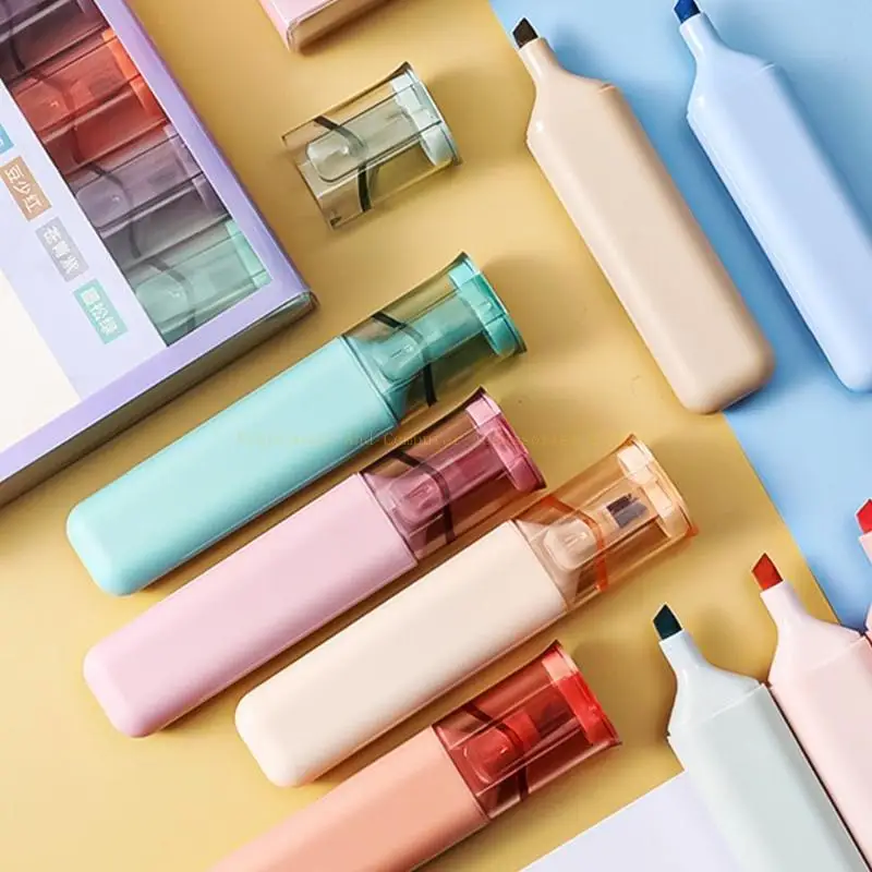 6 Pacote mini-marcadores fluorescentes