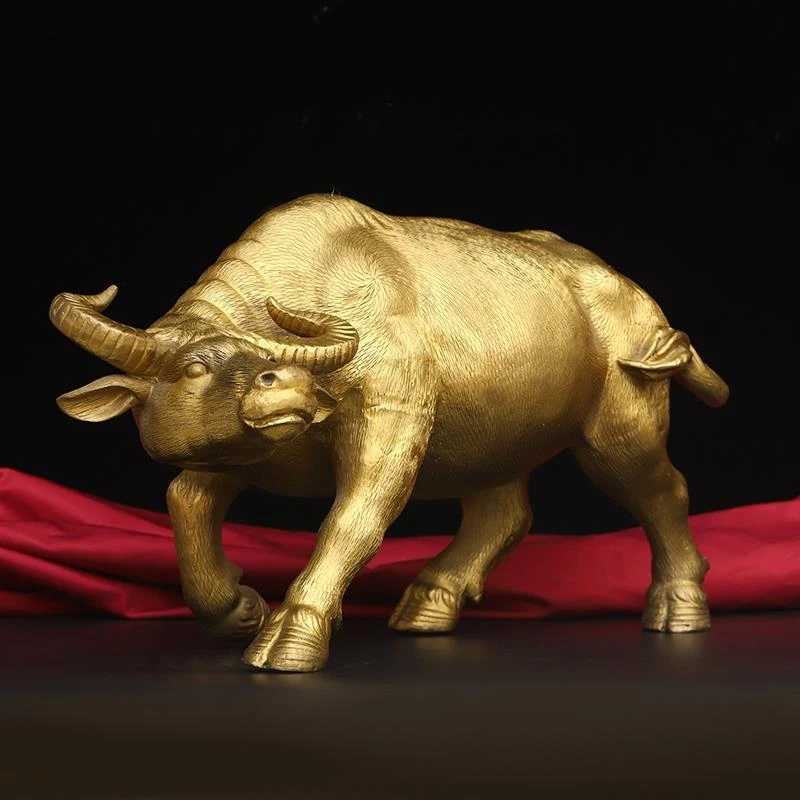 Ornament: All-Copper Feng Shui Bull For Change In Fortune, Wall Street Prosperity, Wealth Attraction, And Office Dec