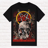 Slayer Black T-Shirt South of Heaven 1988 Thrash Metal Heavy Metal T Shirt Tees Tops Unisex Cotton Short Sleeve High Street
