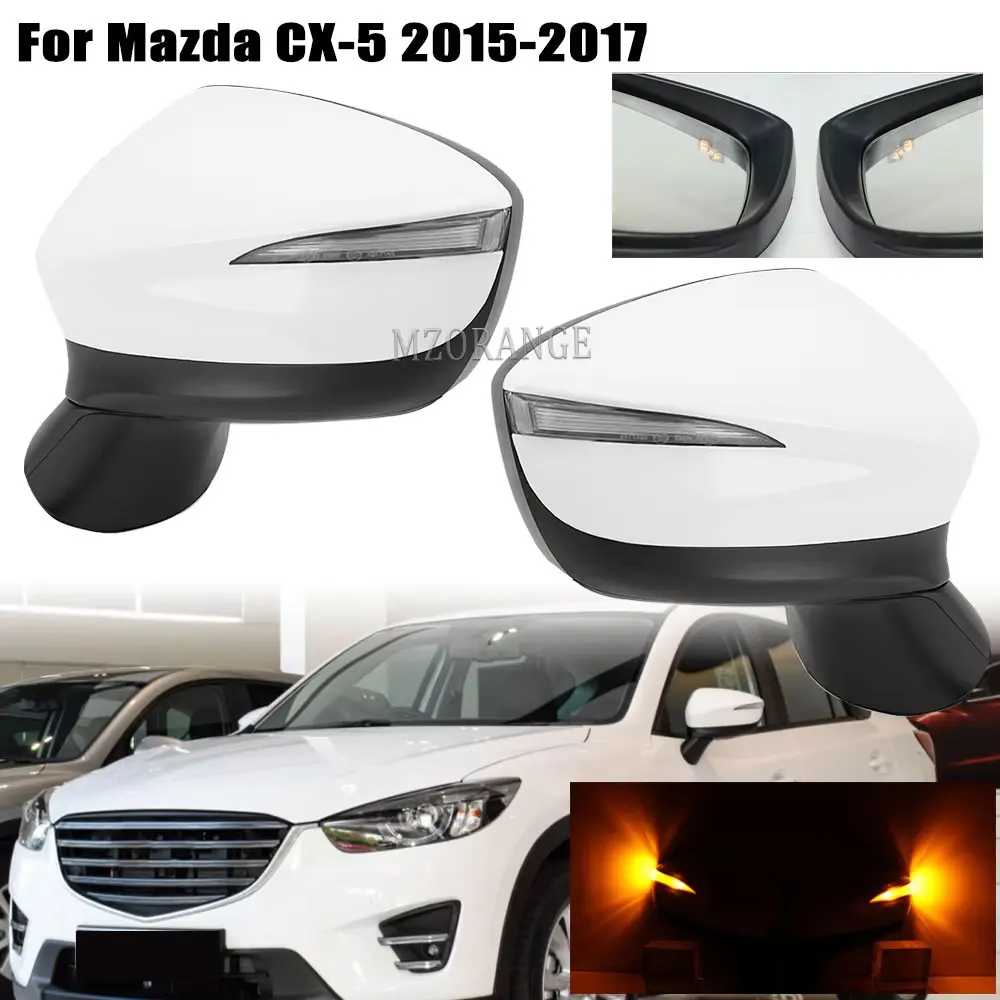 

9pins Side Mirror For Mazda CX-5 2015 2016 Rearview Mirror Heated Glass Electric Adjustment Folding Turn Light Lights Blind Spot