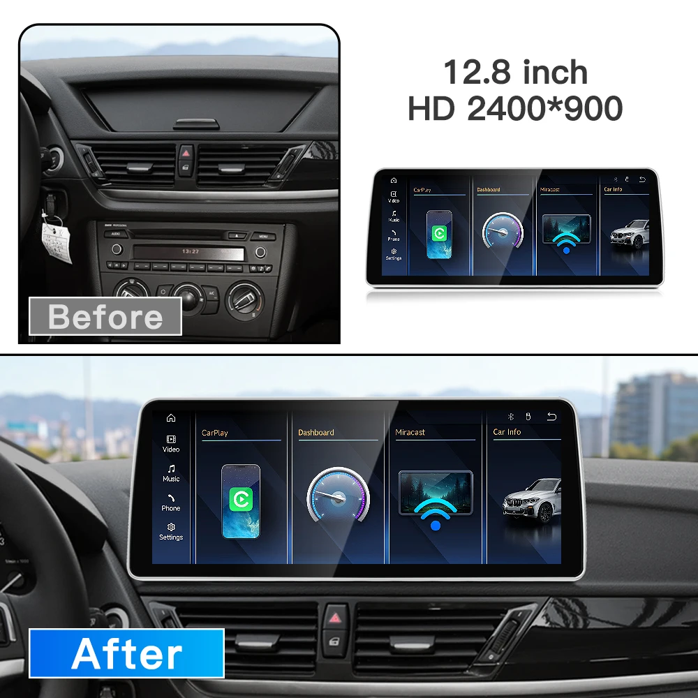 stwei Linux System 10.25 12.3 12.8inch Slim Screen For BMW X1 E84 Wireless CarPlay Auto Car Video Players
