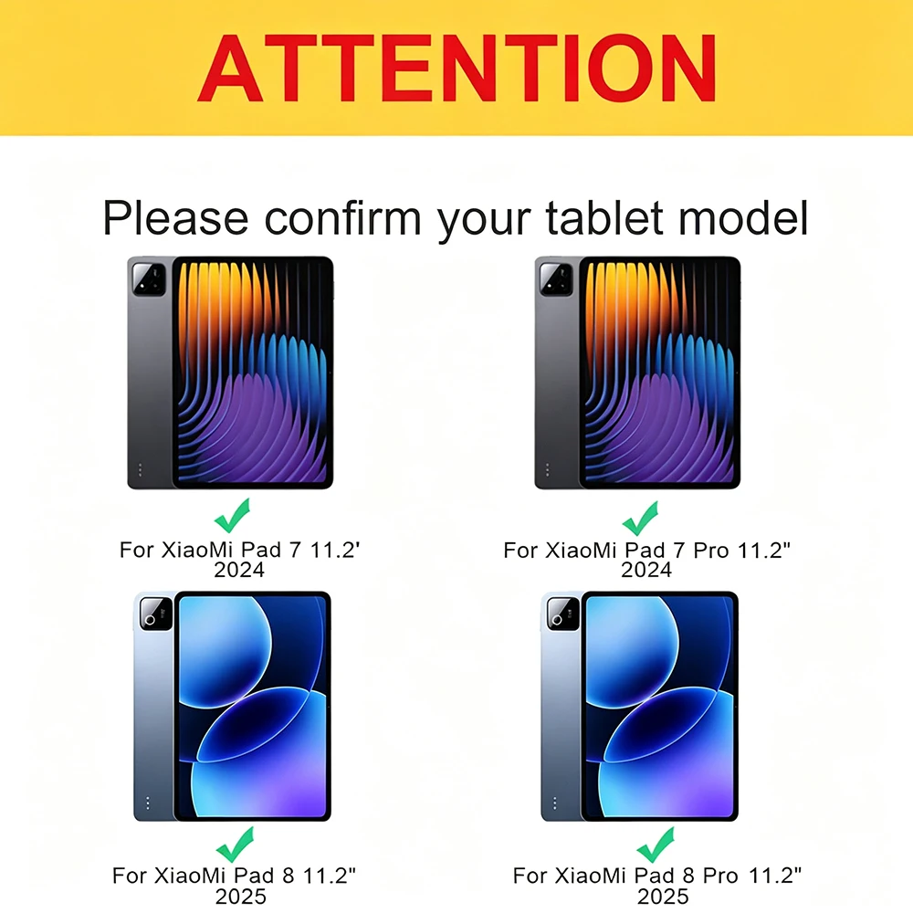 For Xiaomi Pad 7/7 Pro 11.2-Inch 2024, for Xiaomi Pad 8/8 Pro 11.2-Inch, 2025, Tablet Case Tri-Fold Stand Flip Smart Cover