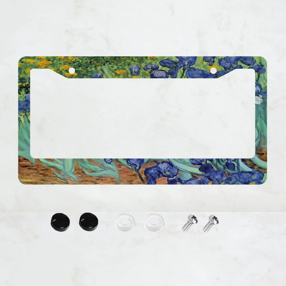 

1 шт. рамка для номерного знака с 2 отверстиями и дизайном «Ирисы Ван Гога», алюминиевая, 6x12 дюймов, в комплекте с винтами, стандартный размер для США и Канады.